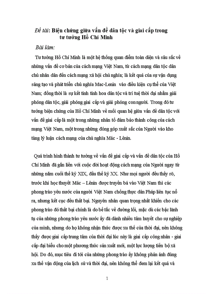 image for page Biện chứng giữa vấn đề dân tộc và giai cấp trong tư tưởng Hồ Chí Minh