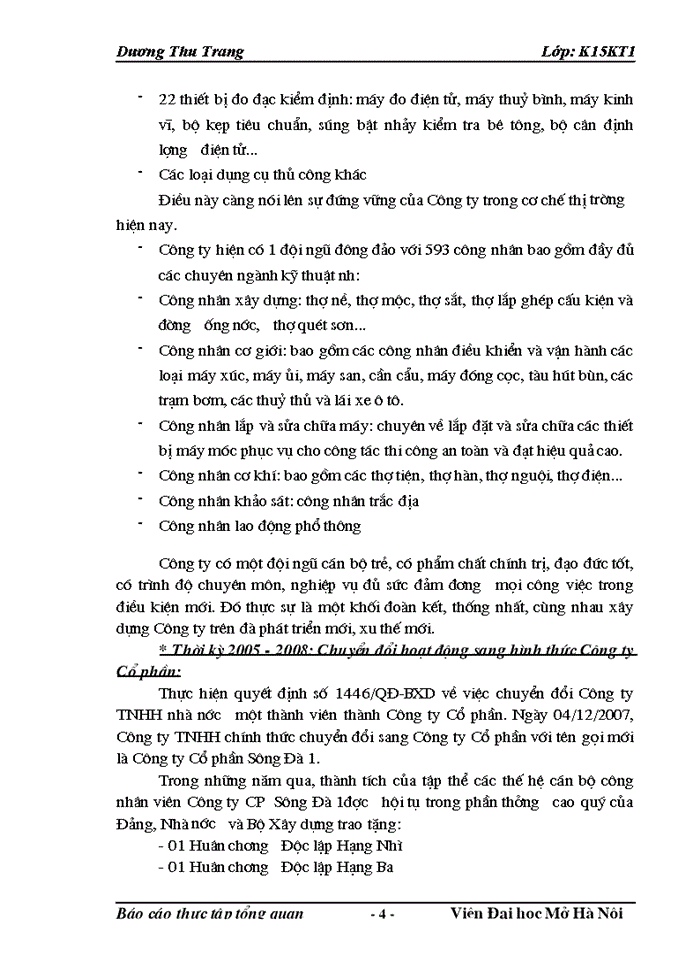 image for page Báo cáo thực tập tổng quan Công ty cổ phần Sông Đà 1 thuộc Tổng Công ty Sông Đà