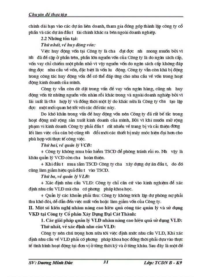 image for page Vốn Kinh doanh và một số giải pháp chủ yếu nhằm nâng cao hiệu quả sử dụng vốn tại Công ty cổ phần Xõy dựng Đại Cỏt Thành