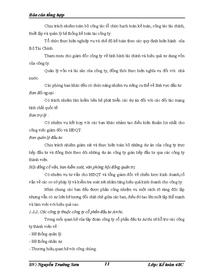 image for page Tổ chức bộ máy kế toán và hệ thống kế toán tại Công ty cổ phần đầu tư Archi