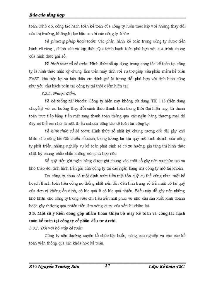 image for page Tổ chức bộ máy kế toán và hệ thống kế toán tại Công ty cổ phần đầu tư Archi
