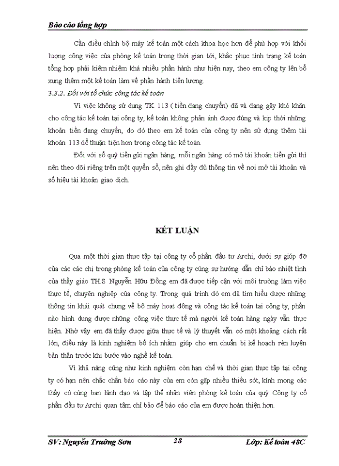 image for page Tổ chức bộ máy kế toán và hệ thống kế toán tại Công ty cổ phần đầu tư Archi