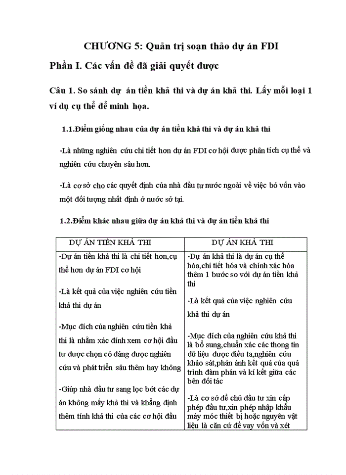 Quản trị dự án và doanh nghiệp có vốn đầu tư nước ngoài I