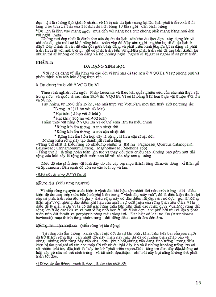 image for page Giới thiệu khái quát về Vườn Quốc Gia Ba Vì