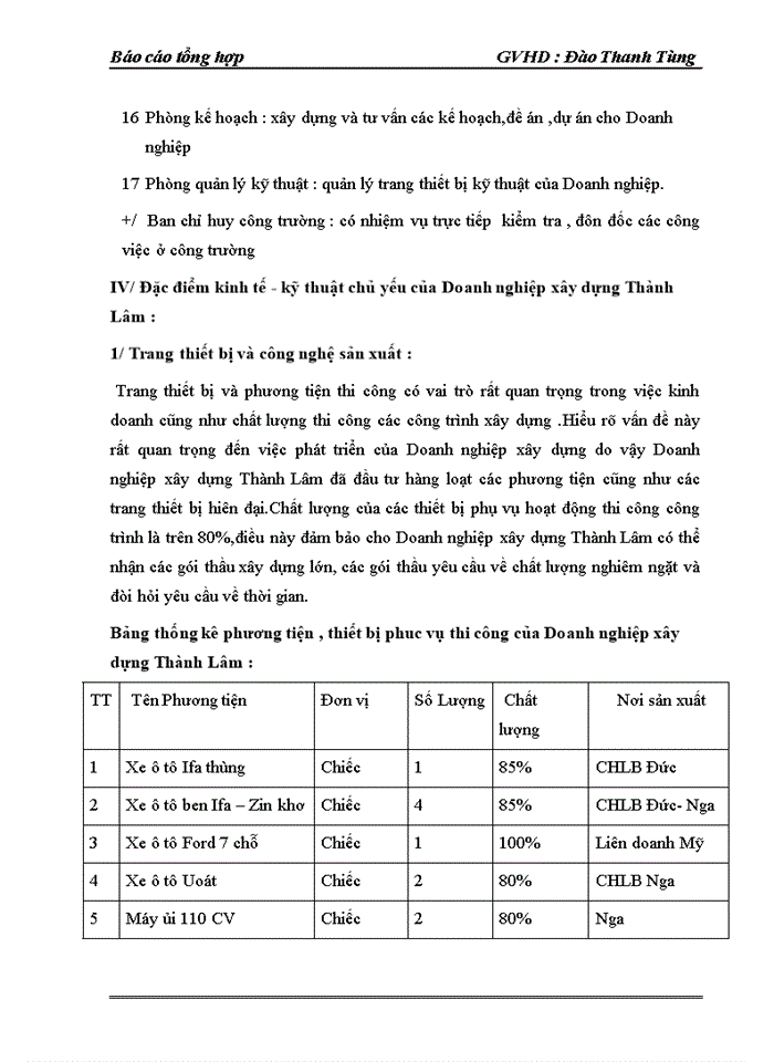 image for page Báo cáo tổng hợp Xây dựng Thành Lâm