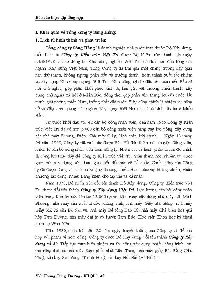 image for page Báo cáo thực tập tổng hợp tại Tổng Công ty Sông Hồng