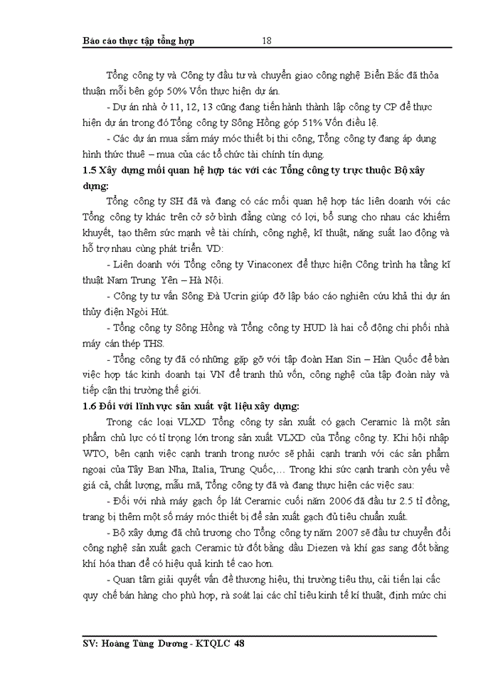 image for page Báo cáo thực tập tổng hợp tại Tổng Công ty Sông Hồng