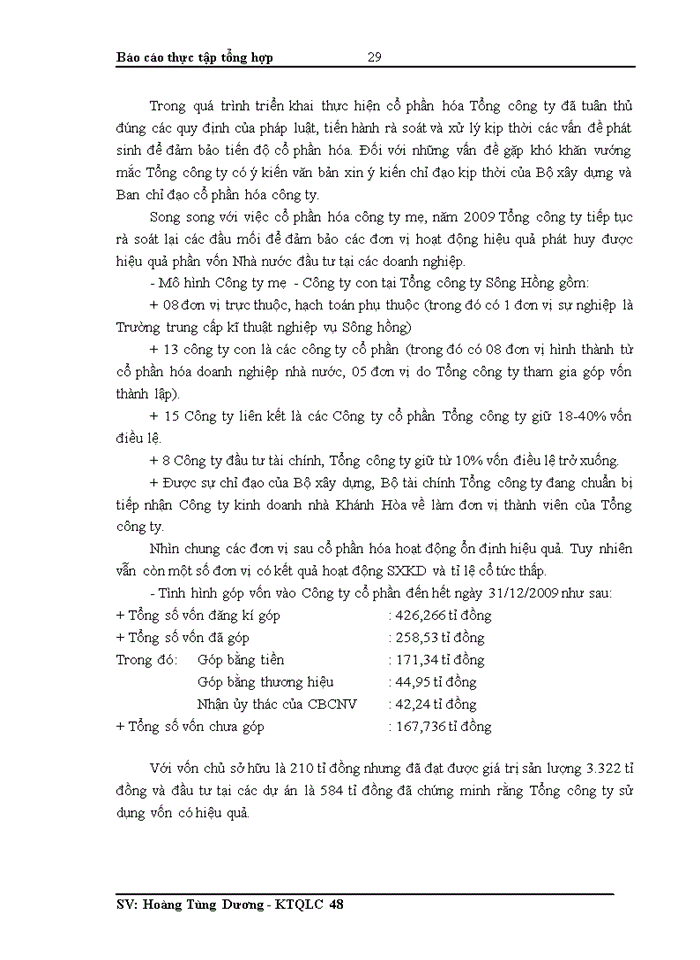 image for page Báo cáo thực tập tổng hợp tại Tổng Công ty Sông Hồng