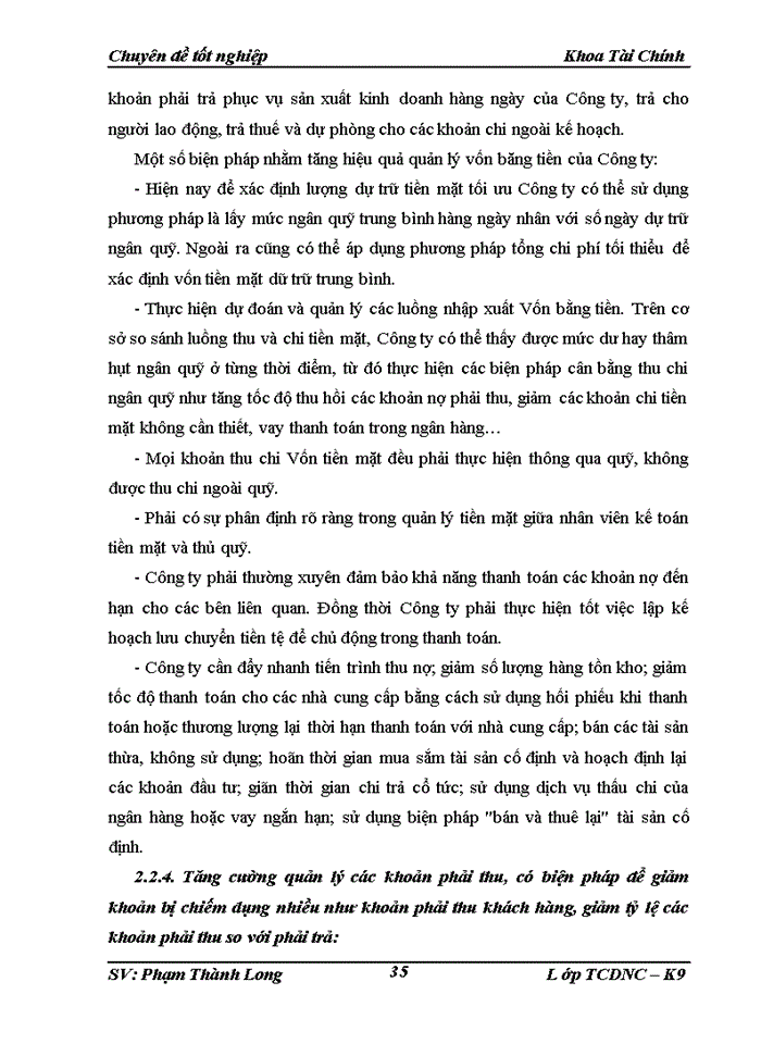 image for page Một số giải pháp kiến nghị nhằm tăng cường quản lý và nâng cao hiệu quả sử dụng Vốn lưu động tại Công ty Trách nhiệm Hữu hạn Ngọc Diệp