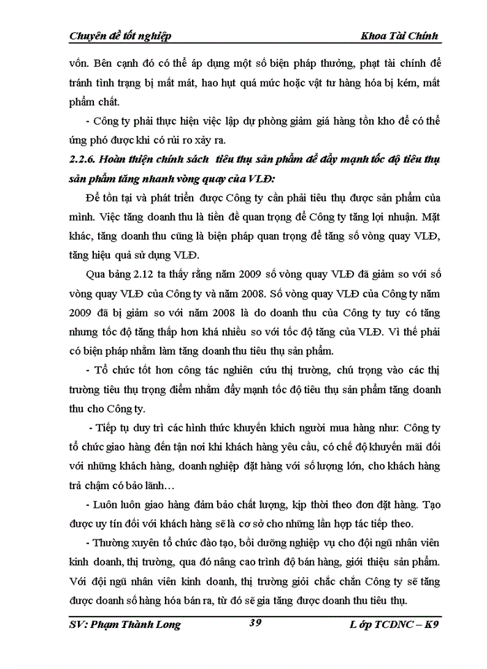 image for page Một số giải pháp kiến nghị nhằm tăng cường quản lý và nâng cao hiệu quả sử dụng Vốn lưu động tại Công ty Trách nhiệm Hữu hạn Ngọc Diệp