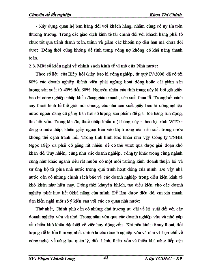 image for page Một số giải pháp kiến nghị nhằm tăng cường quản lý và nâng cao hiệu quả sử dụng Vốn lưu động tại Công ty Trách nhiệm Hữu hạn Ngọc Diệp