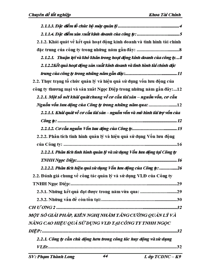 image for page Một số giải pháp kiến nghị nhằm tăng cường quản lý và nâng cao hiệu quả sử dụng Vốn lưu động tại Công ty Trách nhiệm Hữu hạn Ngọc Diệp