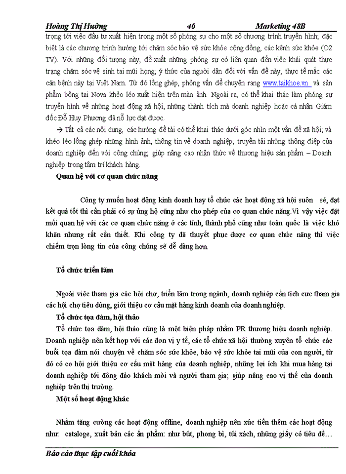 image for page Xây dựng Các hoạt động truyền thông online nhằm phát triển hình ảnh thương hiệu bông vệ sinh tai Nova