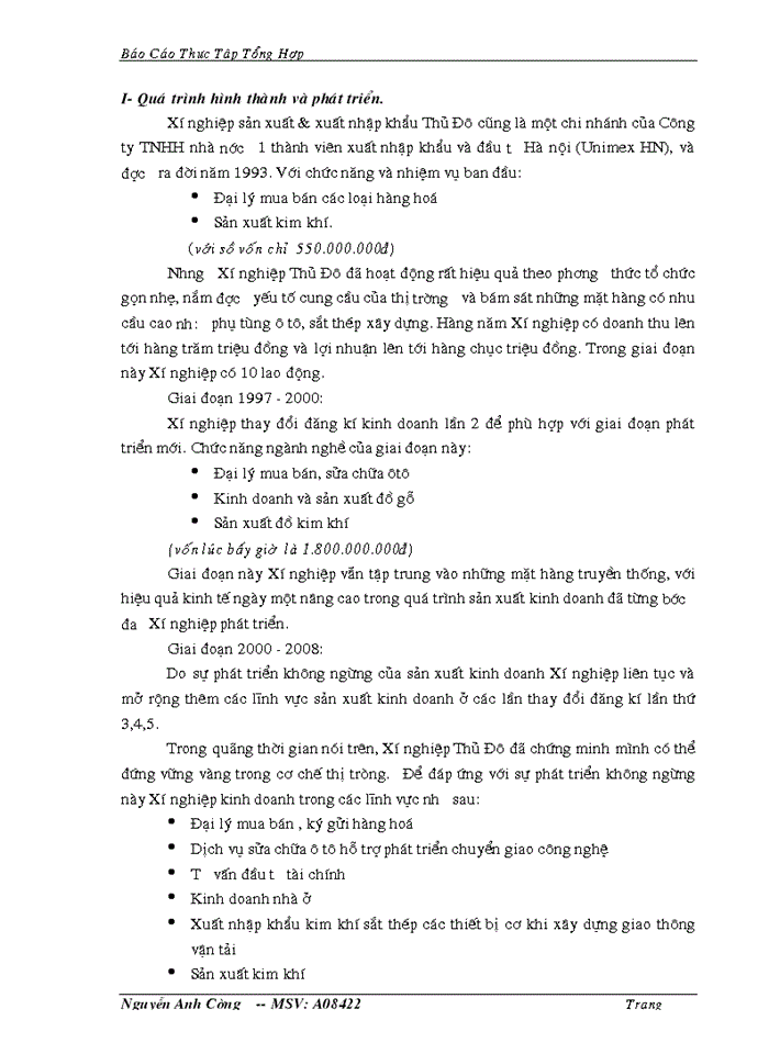 image for page Báo cáo thực tập tốt nghiệp tại Xí nghiệp sản xuất và Xuất nhập khẩu Thủ Đô