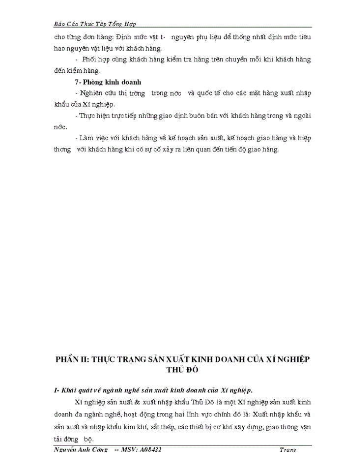 image for page Báo cáo thực tập tốt nghiệp tại Xí nghiệp sản xuất và Xuất nhập khẩu Thủ Đô
