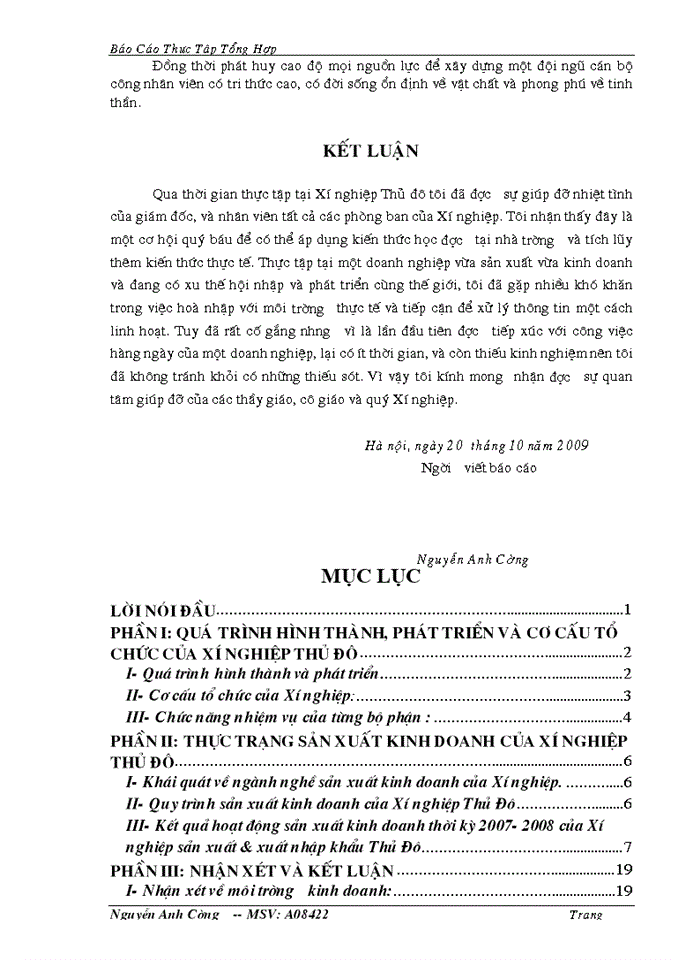 image for page Báo cáo thực tập tốt nghiệp tại Xí nghiệp sản xuất và Xuất nhập khẩu Thủ Đô