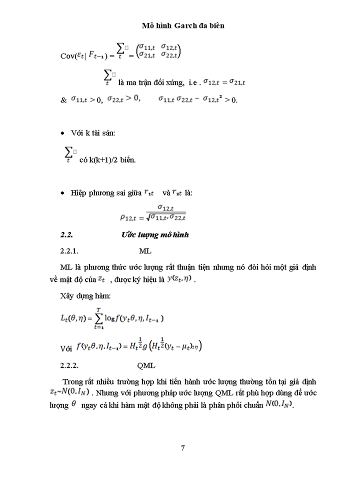 Mô hình garch đa biến và ứng dụng trong phân tích rủi ro cổ phiếu ngành ngân hàng trên sàn hose