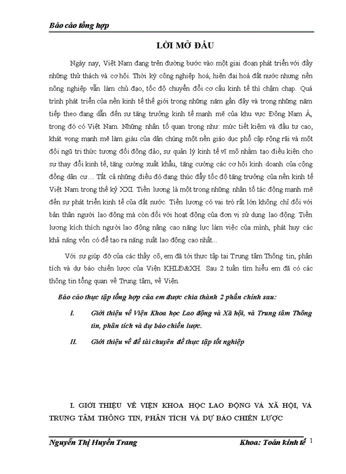 image for page Báo cáo thực tập tổng hợp về viện khoa học Lao động và Xã hội và trung tâm thông tin phân tích và dự báo chiến lược