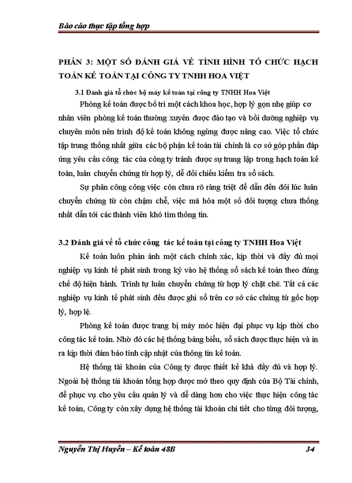 image for page Tổ chức bộ máy Kế toán và hệ thống Kế toán tại Công ty Trách nhiệm Hữu hạn hoa việt