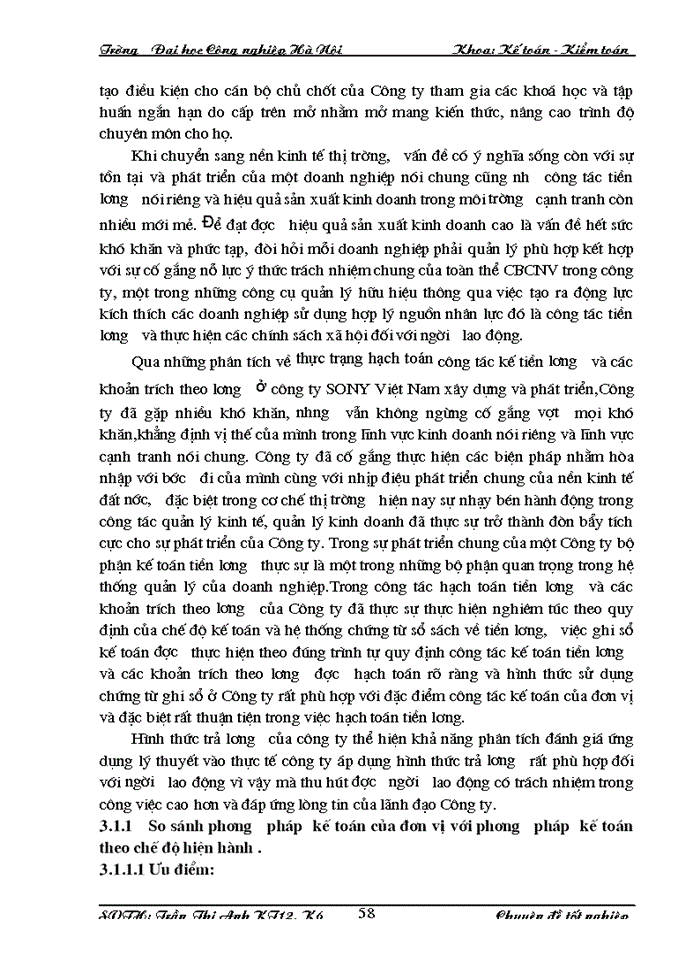 image for page Hoàn thiện công tác Kế toán tiền lương và các khoản trích theo lương tại Công ty SONY Việt Nam