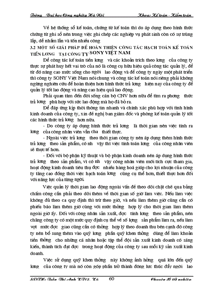 image for page Hoàn thiện công tác Kế toán tiền lương và các khoản trích theo lương tại Công ty SONY Việt Nam