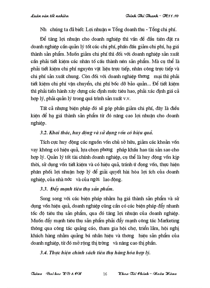 image for page Lợi nhuận và một số biện pháp làm tăng lợi nhuận tại Công ty Trách nhiệm Hữu hạn Á PHI