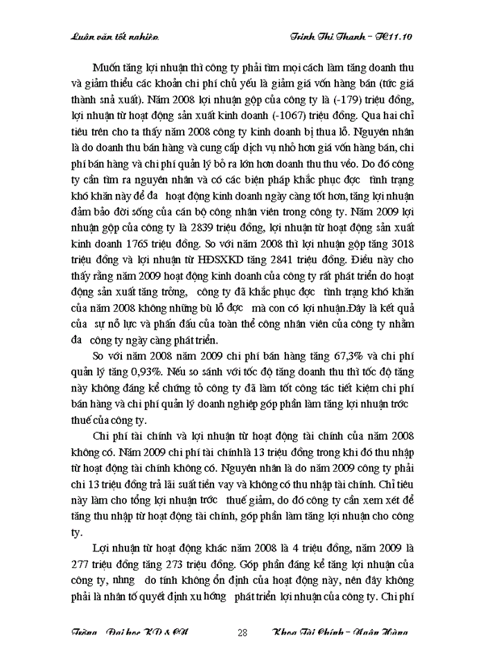 image for page Lợi nhuận và một số biện pháp làm tăng lợi nhuận tại Công ty Trách nhiệm Hữu hạn Á PHI