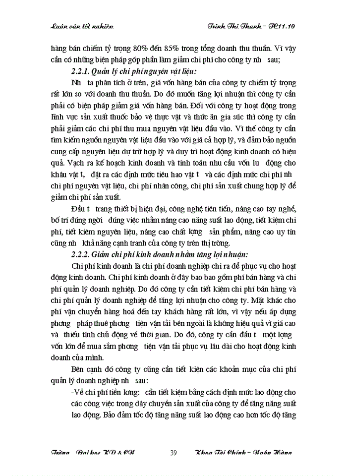 image for page Lợi nhuận và một số biện pháp làm tăng lợi nhuận tại Công ty Trách nhiệm Hữu hạn Á PHI