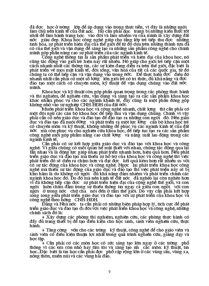 image for page Biện chứng của quá trình phát triển giáo dục và đào tạo cùng với khoa học và công nghệ ở Việt Nam theo mục tiêu Công nghiệp hoá phải gắn với hiện đại hoá