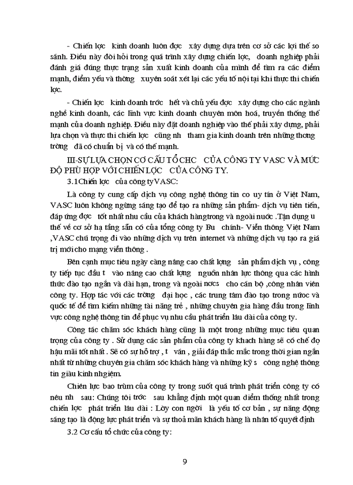 image for page Việc lựa chọn cơ cấu tổ chức và mức độ phù hợp của cơ cấu tổ chứ với chiến lược mà Công ty phần mềm và truyền thông VASC theo đuổi