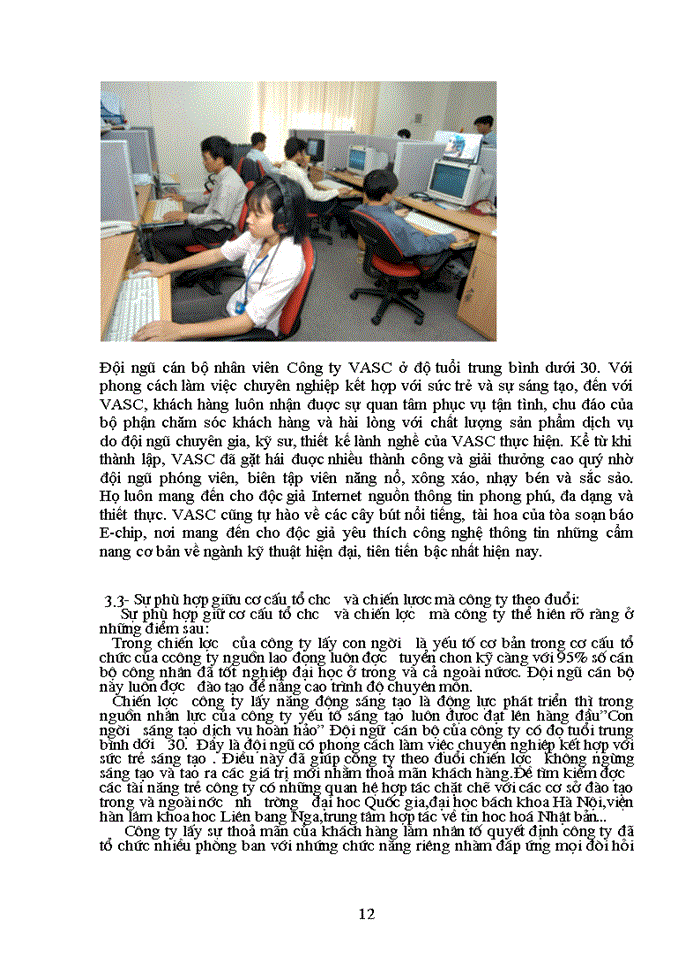 image for page Việc lựa chọn cơ cấu tổ chức và mức độ phù hợp của cơ cấu tổ chứ với chiến lược mà Công ty phần mềm và truyền thông VASC theo đuổi