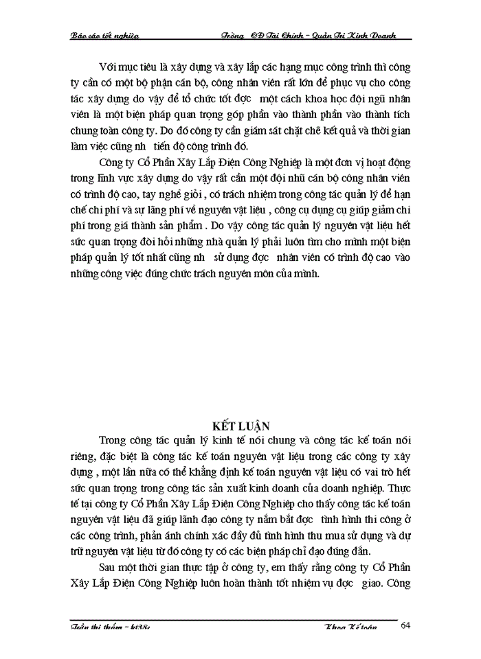 image for page Kế toán Nguyên vật liệu Công cụ dụng cụ Tại Công ty Cổ Phần Xây lắp Điện Công nghiệp