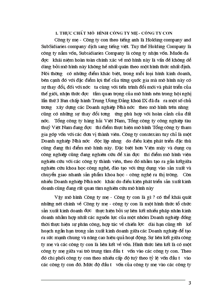 image for page Ưu điểm và hạn chế của mô hình Công ty mẹ - Công ty con