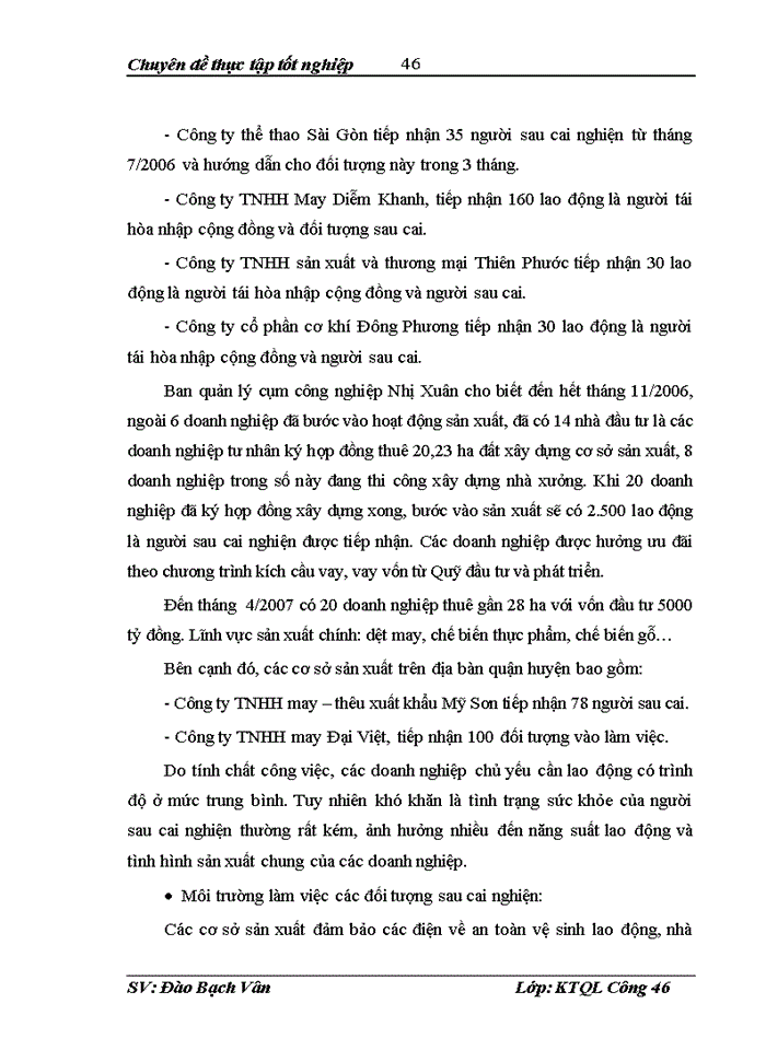 image for page Thực trạng về công tác tổ chức quản lý dạy nghề và tạo việc làm cho người sau cai nghiện tại thành phố hồ chí minh