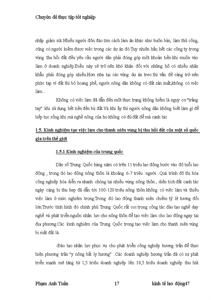 image for page Tạo việc làm cho thanh niên vùng bị thu hồi đất khu vực đồng bằng Bắc Bộ