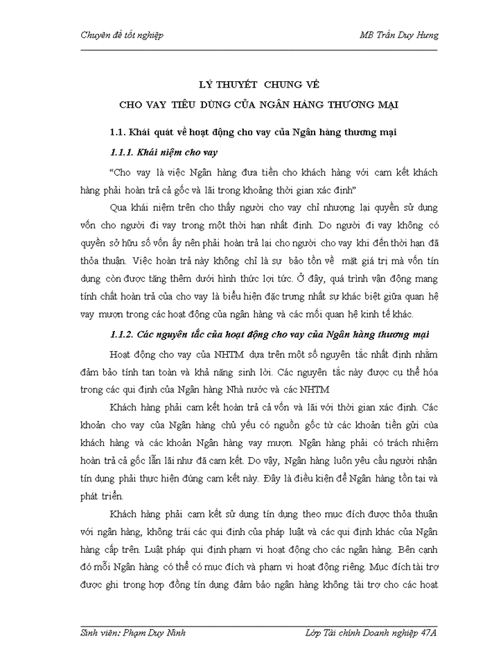 image for page Mở rộng hoạt động cho vay tiêu dùng tại Ngân hàng Thương mại Cổ phần Quân đội Chi nhánh Trần Duy Hưng