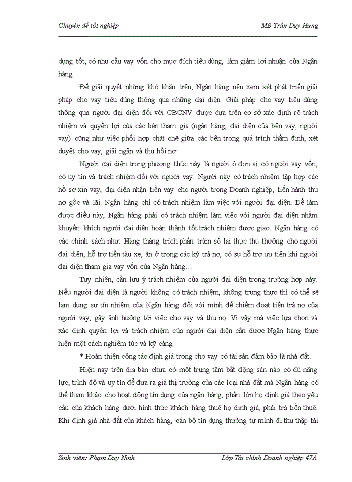 image for page Mở rộng hoạt động cho vay tiêu dùng tại Ngân hàng Thương mại Cổ phần Quân đội Chi nhánh Trần Duy Hưng