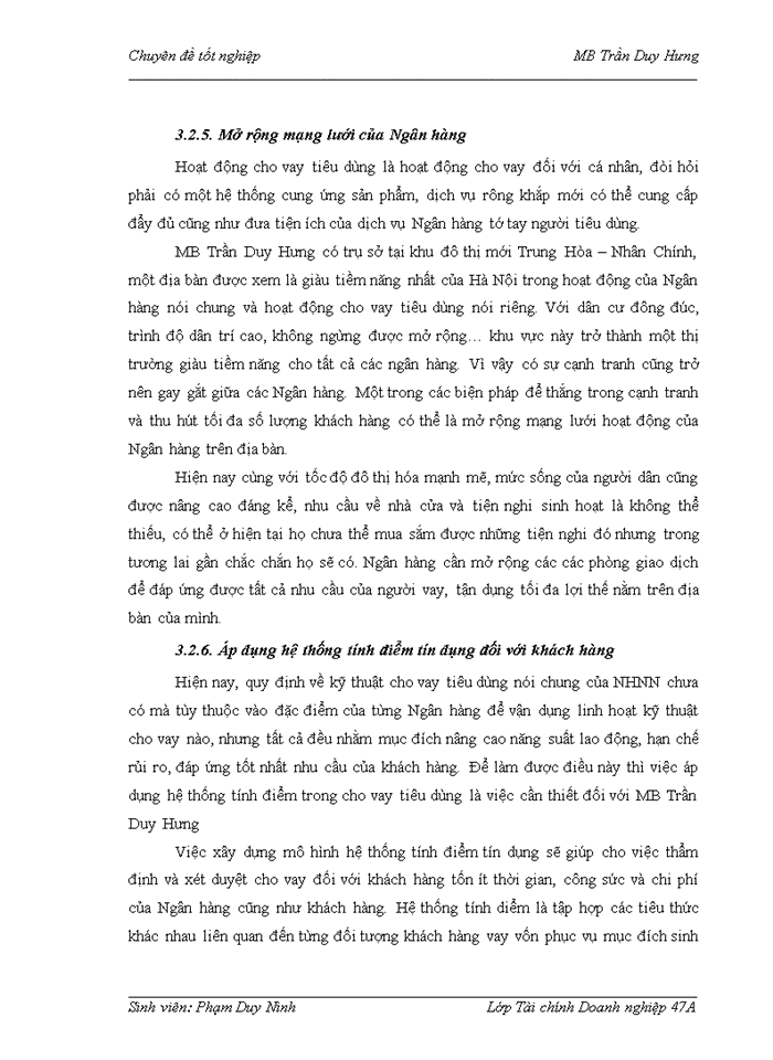image for page Mở rộng hoạt động cho vay tiêu dùng tại Ngân hàng Thương mại Cổ phần Quân đội Chi nhánh Trần Duy Hưng