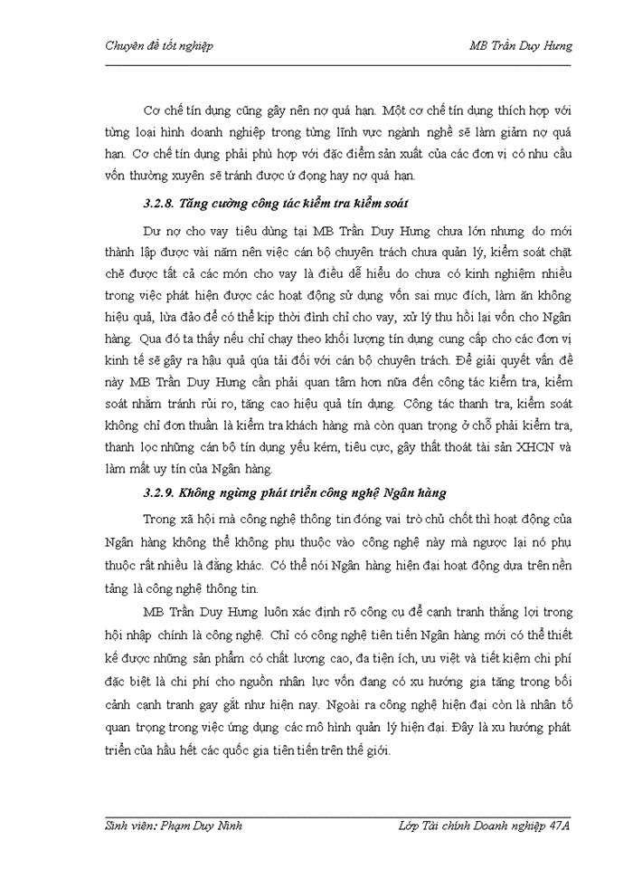 image for page Mở rộng hoạt động cho vay tiêu dùng tại Ngân hàng Thương mại Cổ phần Quân đội Chi nhánh Trần Duy Hưng