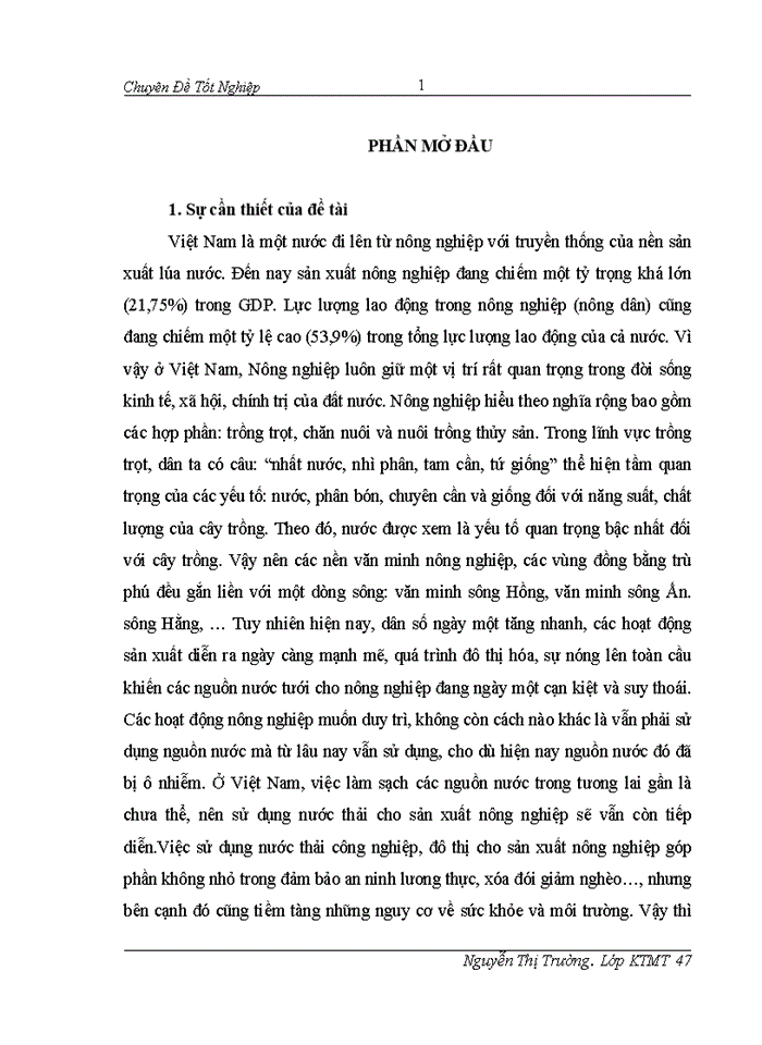 image for page Đánh giá hiệu quả của việc sử dụng nước thải từ sông Tô Lịch trong sản xuất rau tại thôn Bằng B Hoàng Liệt Hoàng Mai
