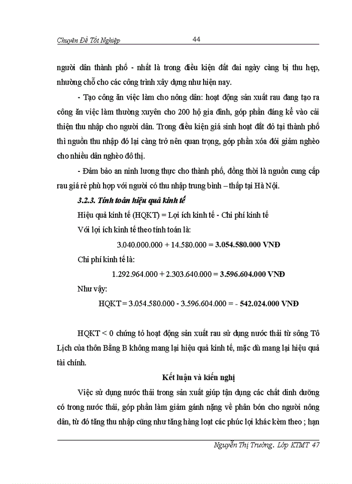 image for page Đánh giá hiệu quả của việc sử dụng nước thải từ sông Tô Lịch trong sản xuất rau tại thôn Bằng B Hoàng Liệt Hoàng Mai