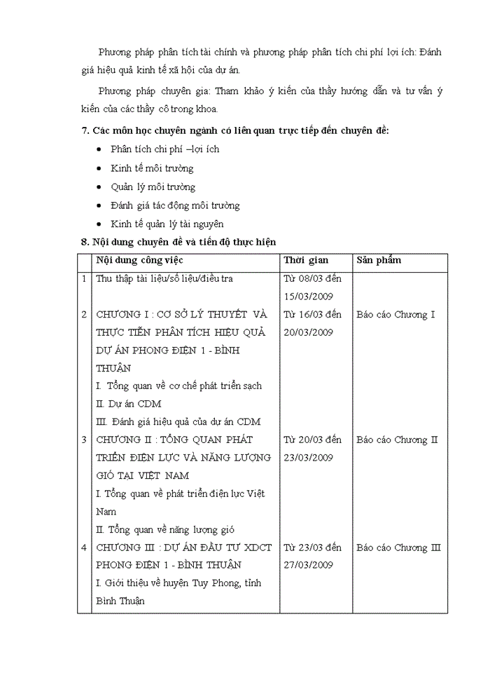 image for page THS Đánh giá hiệu quả dự án đầu tư Xây dựng công trình Phong điện 1-Bình Thuận theo Cơ chế phát triển sạch