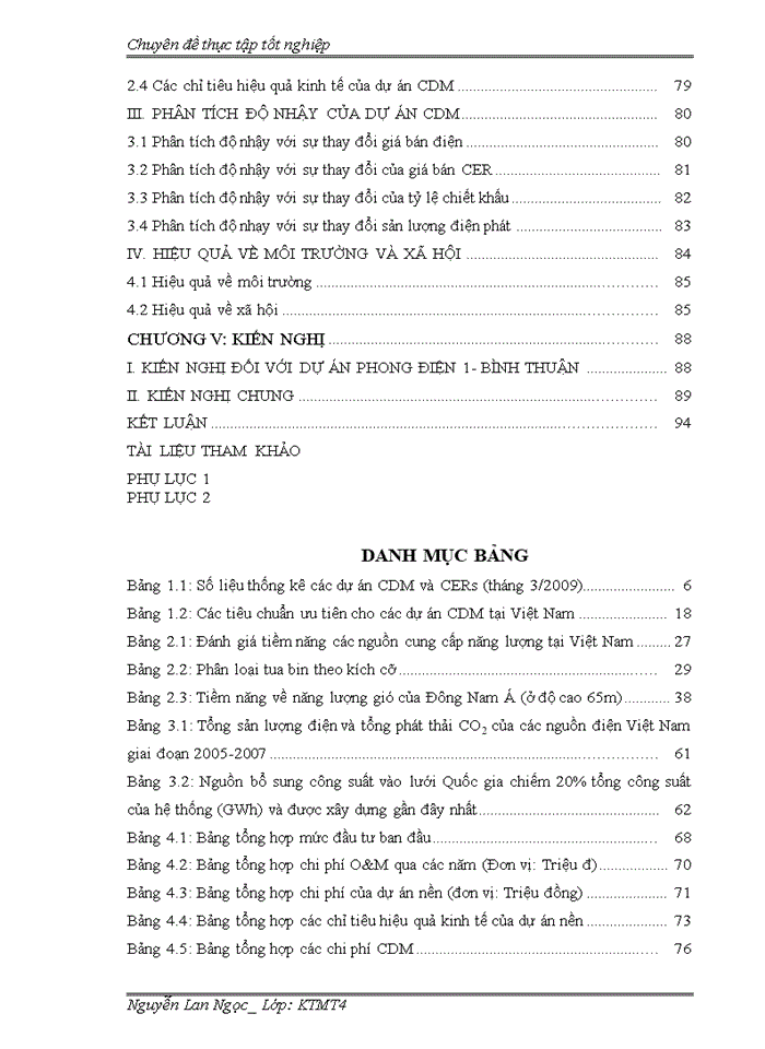 image for page THS Đánh giá hiệu quả dự án đầu tư Xây dựng công trình Phong điện 1-Bình Thuận theo Cơ chế phát triển sạch