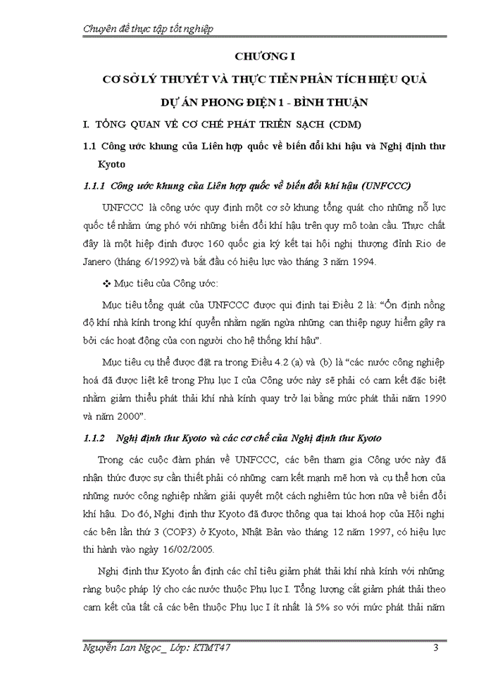 image for page THS Đánh giá hiệu quả dự án đầu tư Xây dựng công trình Phong điện 1-Bình Thuận theo Cơ chế phát triển sạch