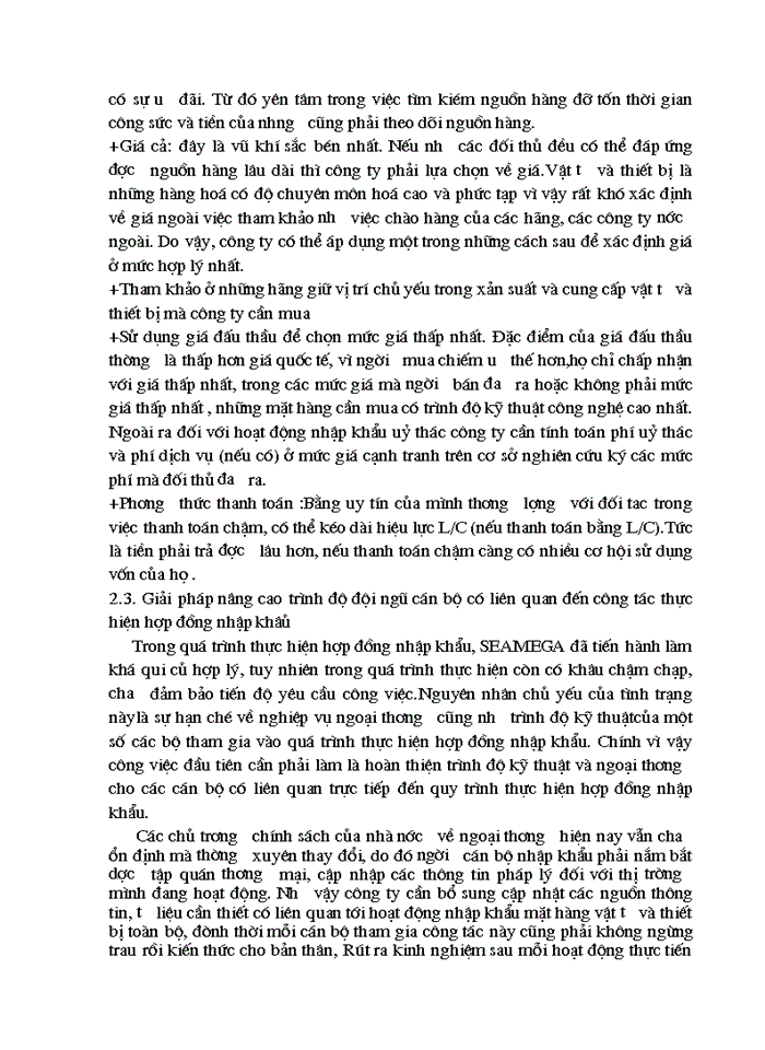 image for page Thực trạng quy trình thực hiện hợp đồng Nhập khẩu tại Công ty sea mega
