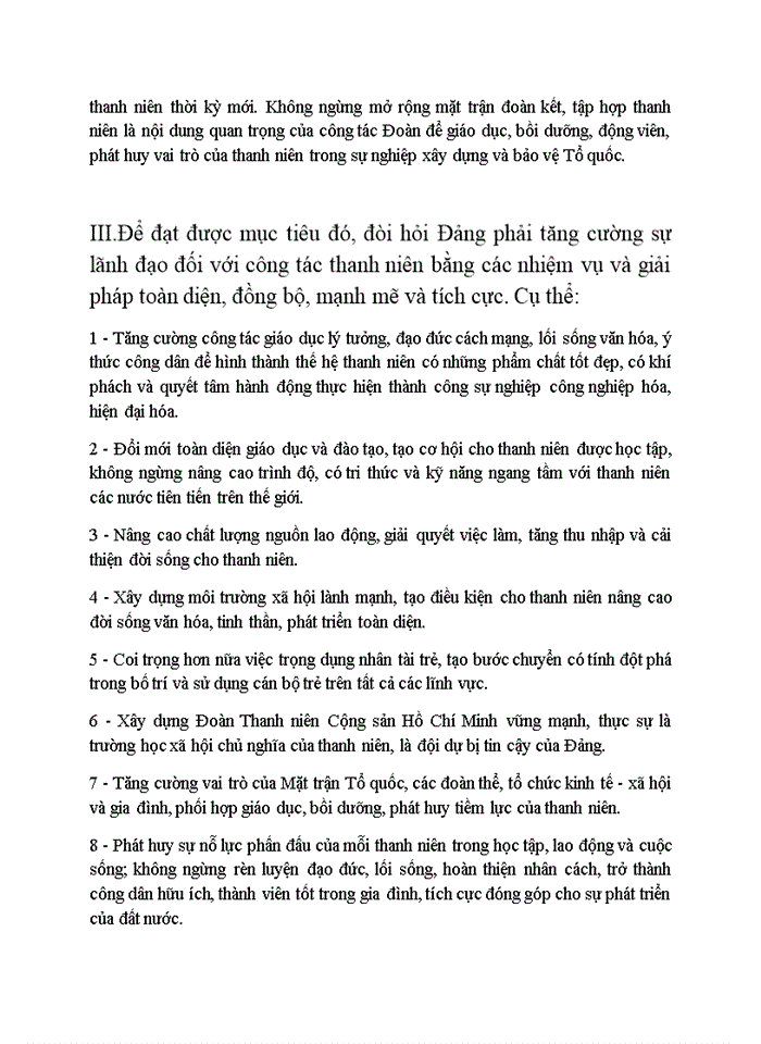 image for page Những mục tiêu quan điểm và những giải pháp về tăng cường sự lãnh đạo của Đảng đối với công tác thanh niên thời kỳ đẩy mạnh Công nghiệp hóa - Hiện đại hóa đất nước theo tinh thần nghị quyết Trung Ương 7 khóa X