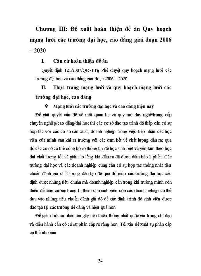 image for page Đánh giá đề án Quy hoạch mạng lưới các trường đại học cao đẳng giai đoạn 2006 2020