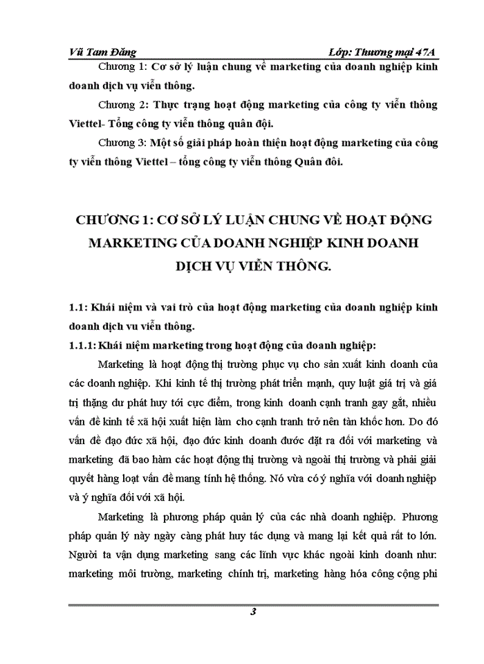 image for page Hoàn Thiện hoạt động marketing của Công ty viễn thông Viettel Viettel telecom - Tổng Công ty viễn thông quân đội