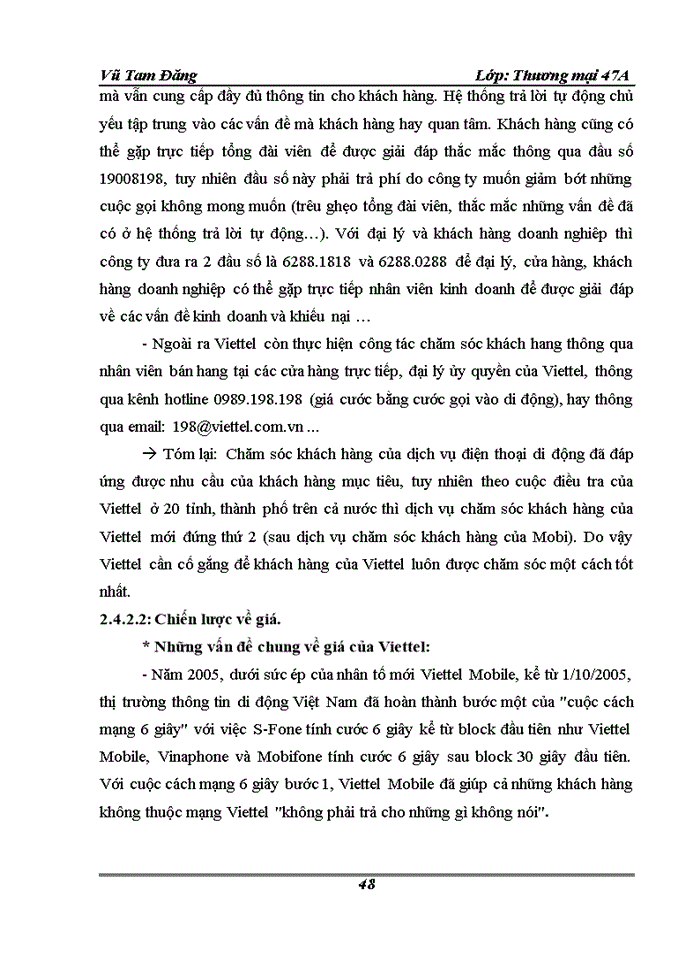 image for page Hoàn Thiện hoạt động marketing của Công ty viễn thông Viettel Viettel telecom - Tổng Công ty viễn thông quân đội