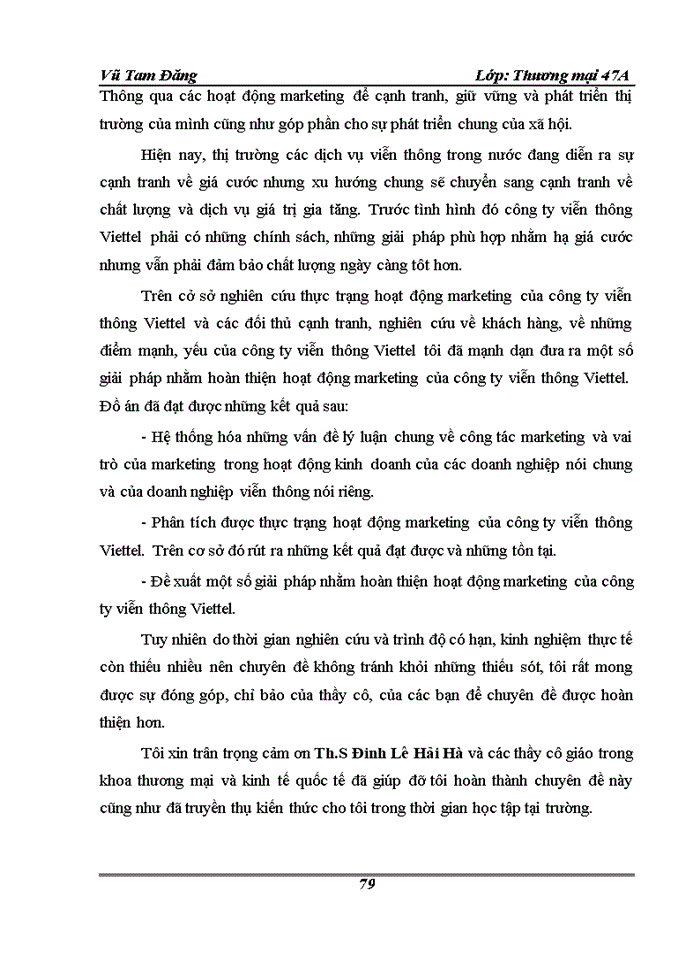 image for page Hoàn Thiện hoạt động marketing của Công ty viễn thông Viettel Viettel telecom - Tổng Công ty viễn thông quân đội